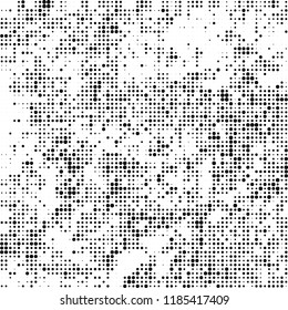 Vector halftone texture. Black and white abstract background. Chaotic pattern of dots