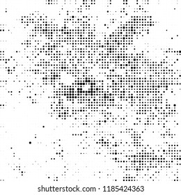 Vector halftone texture. Black and white abstract background. Chaotic pattern of dots