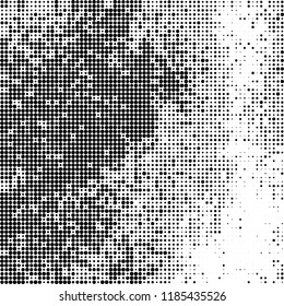 Vector halftone texture. Black and white abstract background. Chaotic pattern of dots