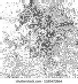 Vector halftone texture. Black and white abstract background. Chaotic pattern of dots