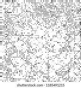 Vector halftone texture. Black and white abstract background. Chaotic pattern of dots
