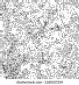 Vector halftone texture. Black and white abstract background. Chaotic pattern of dots