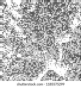 Vector halftone texture. Black and white abstract background. Chaotic pattern of dots
