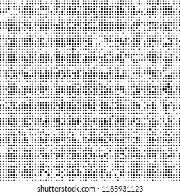 Vector halftone texture. Black and white abstract background. Chaotic pattern of dots