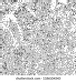 Vector halftone texture. Black and white abstract background. Chaotic pattern of dots