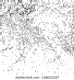 Vector halftone texture. Black and white abstract background. Chaotic pattern of dots