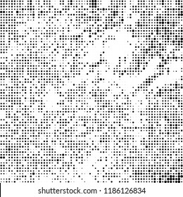 Vector halftone texture. Black and white abstract background. Chaotic pattern of dots
