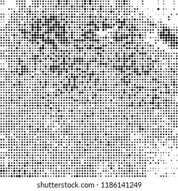 Vector halftone texture. Black and white abstract background. Chaotic pattern of dots