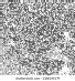 Vector halftone texture. Black and white abstract background. Chaotic pattern of dots