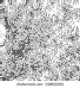 Vector halftone texture. Black and white abstract background. Chaotic pattern of dots
