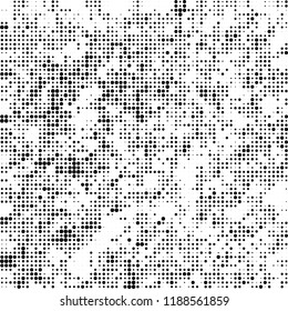 Vector halftone texture. Black and white abstract background. Chaotic pattern of dots