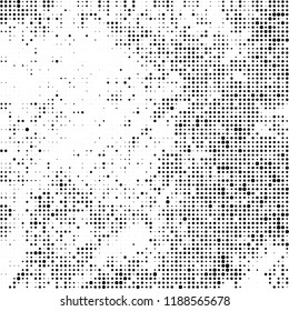 Vector halftone texture. Black and white abstract background. Chaotic pattern of dots