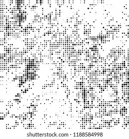Vector halftone texture. Black and white abstract background. Chaotic pattern of dots