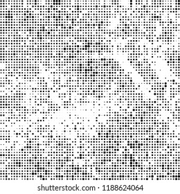 Vector halftone texture. Black and white abstract background. Chaotic pattern of dots