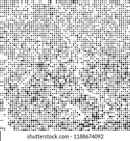 Vector halftone texture. Black and white abstract background. Chaotic pattern of dots