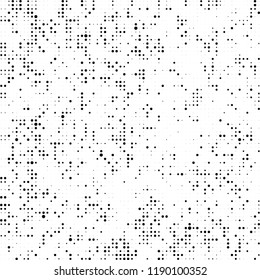 Vector halftone texture. Black and white abstract background. Chaotic pattern of dots