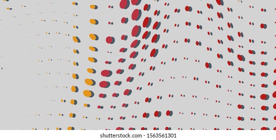 Vector halftone texture. Chaotic dance of dots. Template for printing on posters, labels, business cards. Abstract background