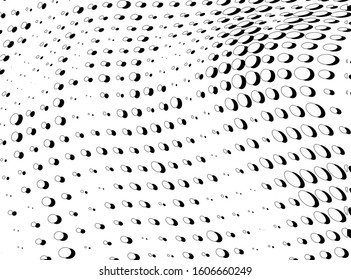 Vector halftone texture. Chaotic dance of dots. Template for printing on posters, labels, business cards. Abstract background