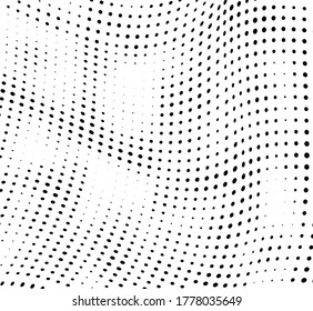Vector halftone texture. Chaotic dance of dots. Template for printing on posters, labels, business cards. Abstract background
