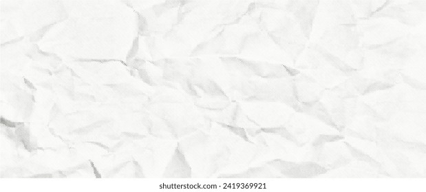 Vector halftone texture of crumpled paper. Monochrome background of rectangles creating a paper texture. Grunge crumpled texture.