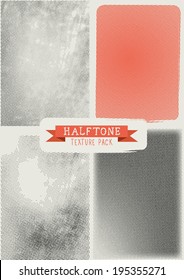 Vector Halftone Texture Pack. Various Halftone Patterns And Textures To Add Depth To Designs. Layered Vector Illustration.