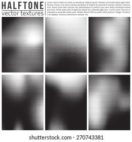 Vector halftone textures set. Analog halftone structure. Overlay vector abstract textures. Abstract vector background. Halftone vector structure. 