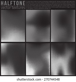Vector halftone textures set. Analog halftone structure. Overlay vector abstract textures. Abstract vector background. Halftone vector structure. 
