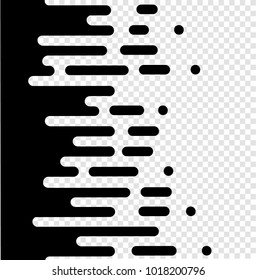 Vector Halftone Transition Abstract Wallpaper Pattern. Seamless Black And White Irregular Rounded Lines Background for modern flat web site design.