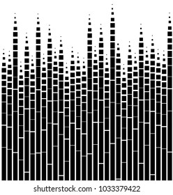 Vector Halftone Transition Abstract Wallpaper Pattern. Seamless Black And White Irregular Rounded Lines Background for modern flat web site design.