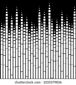 Vector Halftone Transition Abstract Wallpaper Pattern. Seamless Black And White Irregular Rounded Lines Background for modern flat web site design.