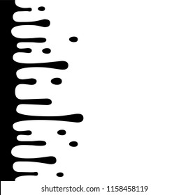 Vector Halftone Transition Abstract Wallpaper Pattern. Seamless Black And White splashing Irregular Rounded Lines Background for modern flat web site design.