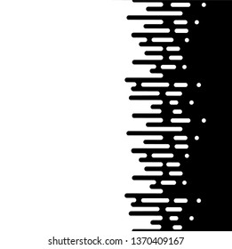 Vector Halftone Transition Abstract Wallpaper. Seamless Black And White Irregular Rounded Lines Background for modern flat web site design.Vector illustration EPS 10.