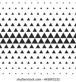 Vector Halftone Transition Abstract Wallpaper Pattern. Seamless Black And White Triangle Background.