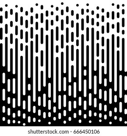 Vector Halftone Transition Abstract Wallpaper Pattern. Horizontal seamless Black And White Irregular Rounded Lines Background.