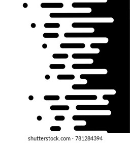 Vector Halftone Transition Abstract Wallpaper Pattern. Seamless Black And White Irregular Rounded Lines Background for modern flat web site design.