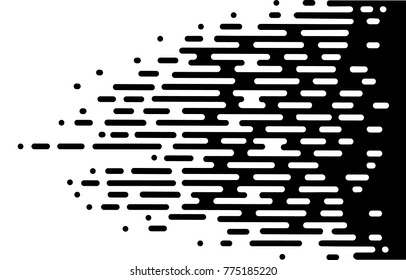 Papel tapiz abstracto de transición de semitono vectorial.Líneas redondeadas irregulares en blanco y negro Antecedentes para el diseño moderno de sitios web planos.