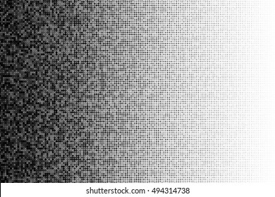 Vector halftone transition pattern made of dots with random transparency.