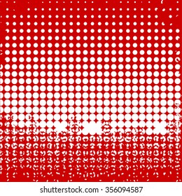 Vector halftone white dots on red background illustration










