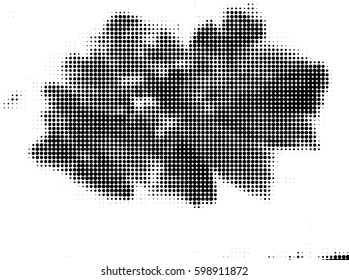 vector halftones background.Distress Dirty Damaged Spotted Circles Overlay Dots Texture . Grunge Effect .