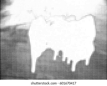 vector halftones background.Distress Dirty Damaged Spotted Circles Overlay Dots Texture . Grunge Effect .