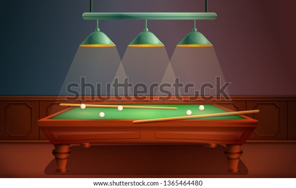 vector hall\
with pool table, vector\
illustration