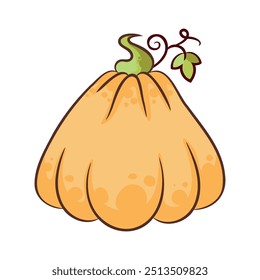 Calabaza plana del diseño del Vector Halloween 4. Ilustración de calabaza de Vector de otoño 4