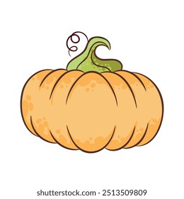 Vector Halloweeen pumpkin illustration 5. Vector flat design pumpkin 5