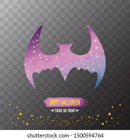 vector halloween abstract bat animal silhouette label with calligraphic text isolated on transparent background. vector happy halloween greeting card, party poster, invitation design template