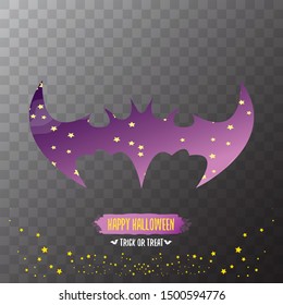 vector halloween abstract bat animal silhouette label with calligraphic text isolated on transparent background. vector happy halloween greeting card, party poster, invitation design template