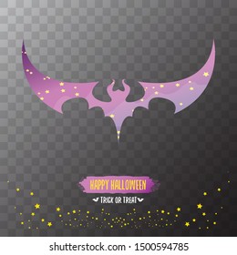 vector halloween abstract bat animal silhouette label with calligraphic text isolated on transparent background. vector happy halloween greeting card, party poster, invitation design template