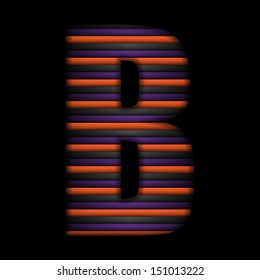 Vector - Halloween Alphabet Letters Stripe Black Orange Purple  Vector