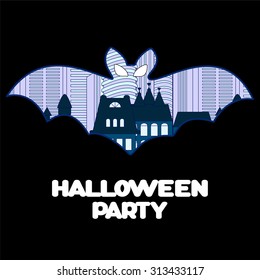 vector halloween background with bat