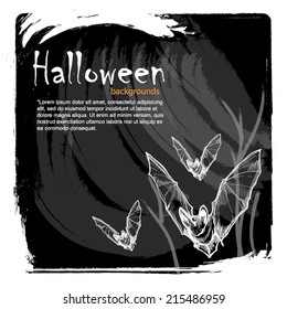 Vector Halloween background with bats