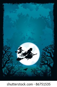 vector / Halloween background / blue
